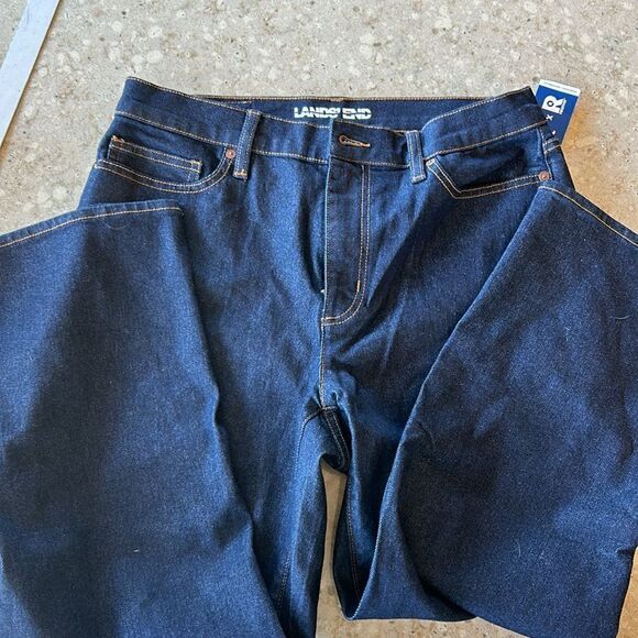 Land's End High Rise Straight Cropped 27" inseam Stretch Straight Jeans 12P - Picture 10 of 13